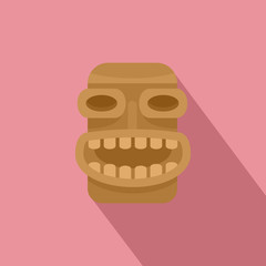 Tiki wood icon. Flat illustration of tiki wood vector icon for web design