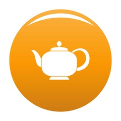 Teapot with handle icon. Simple illustration of teapot with handle vector icon for any design orange