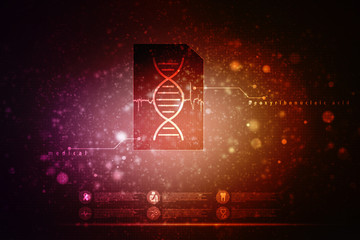 2d render of dna structure, abstract background