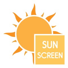 Uv sun screen logo. Flat illustration of uv sun screen vector logo for web design