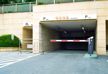 Underground parking entrance - obrazy, fototapety, plakaty