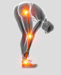 3d Illustration of Pain in leg