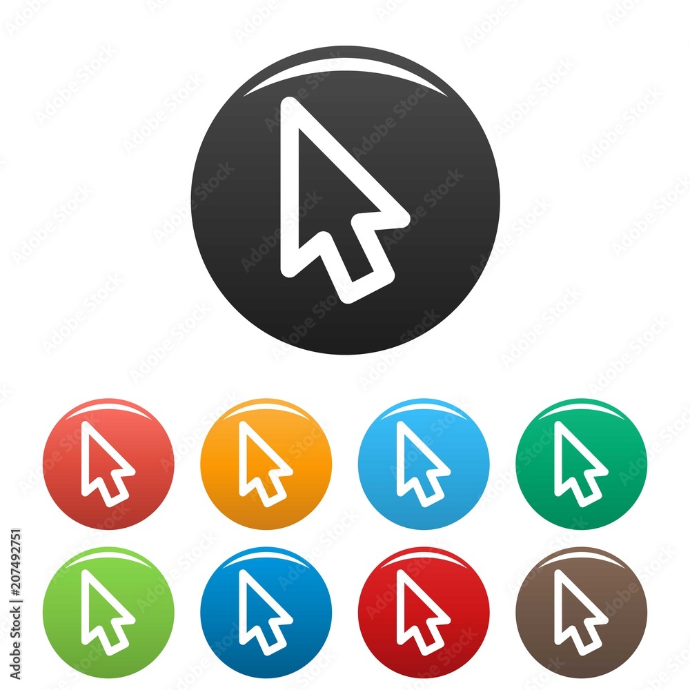 Poster cursor retro element icon. simple illustration of cursor retro element vector icons set color isolat