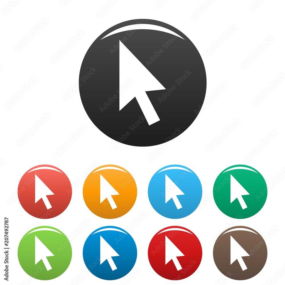 Poster cursor normal element icon. simple illustration of cursor normal element vector icons set color isol