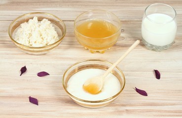 Hair mask fron banana, honey, avocado and aloe vera