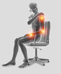 3d Illustration of Men Feeling Arm joint pain