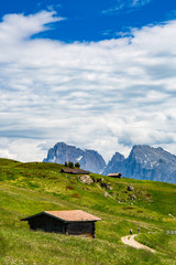 Fototapeta na wymiar mountain hut alps