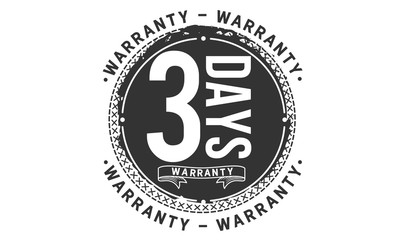 3 days warranty icon vintage rubber stamp guarantee