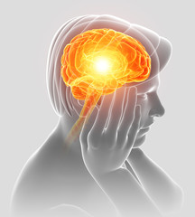 3d Illustration of Male Feeling Headache