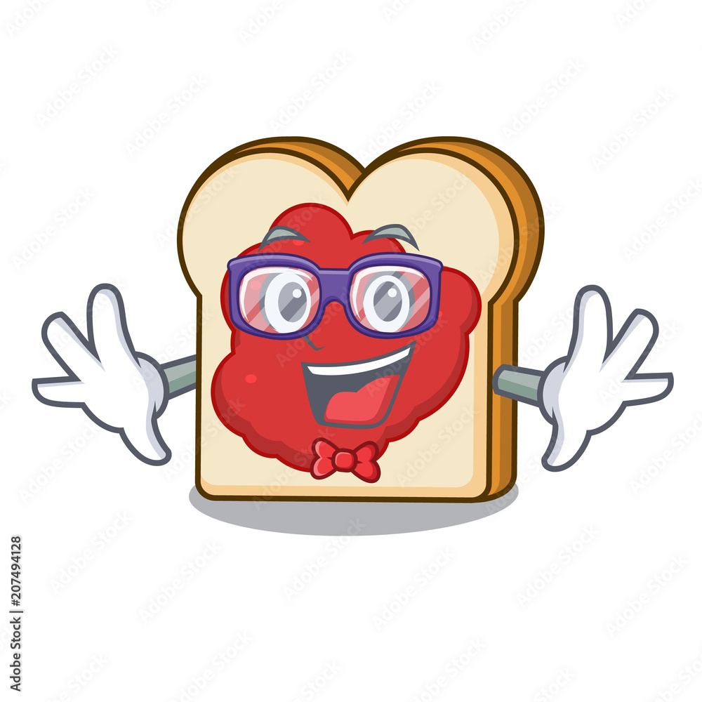 Sticker Geek bread with jam character cartoon