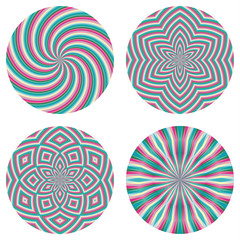 Abstract circle backgrounds. Colorful geometric round patterns. Vector modern design signs.