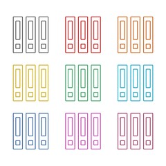 Obraz premium Binders icon, Archive folders vector icon, color icons set