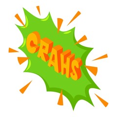 Crahs speech bubble icon. Isometric of crahs speech bubble vector icon for web design isolated on white background