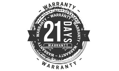 21 days warranty icon vintage rubber stamp guarantee