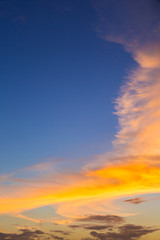 Golden sky before sunset
