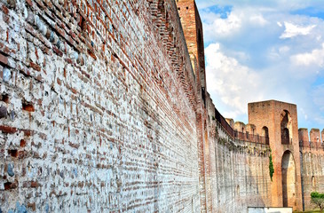 Ancient walls of Cittadella, beautiful village in Padua, Veneto, Italy.