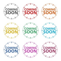 Coming Soon Sign icon, color icons set