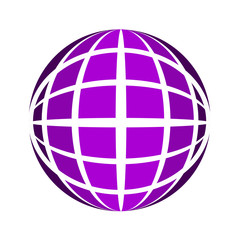 The purple symbol of Planet of Earth, icon vector