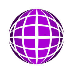 The purple symbol of Planet of Earth, icon vector