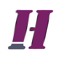 Letter H purple logo, illustration vector