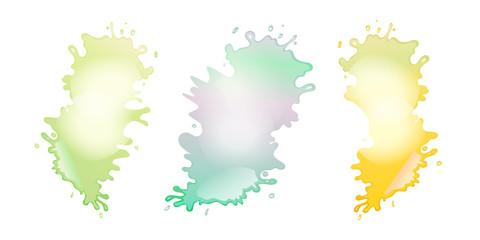 Abstract colour paint splashes set isolated on white background. Vector illustration for your label design