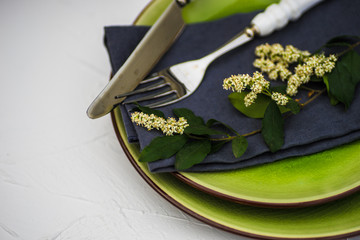 Summer floral table setting