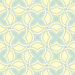 Beige blue and green geometric seamless pattern