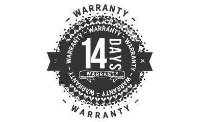 14 days warranty icon vintage rubber stamp guarantee