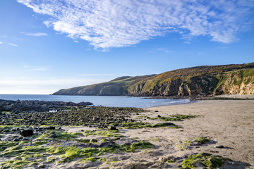 Obraz premium Church Bay in Anglesey North Wales UK during sunset