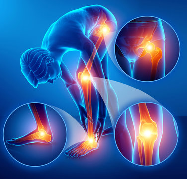 3d Illustration of male feeling Leg pain