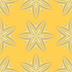 Yellow floral seamless pattern. Background with flower design