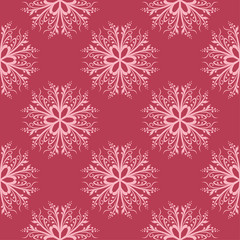 Red floral seamless pattern