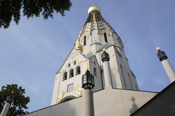 Russian orthodox church (Russische Gedächtniskirche) in Leipzig, Germany