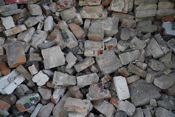 Grey bricks on the ground