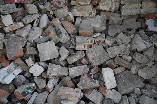 Fototapeta Grey bricks on the ground