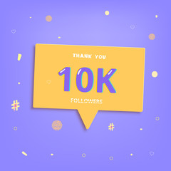 1K followers thank you post for social media. Vector illustration.