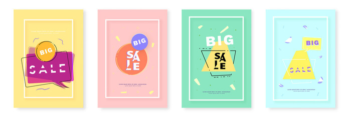 Set of Big Sale vertical banners for social media. Vector illustration.