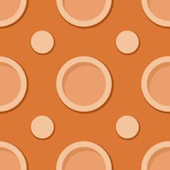 Seamless geometric orange background. 3d circle pattern