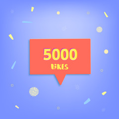 5000 likes thank you post for social media. Vector illustration.