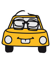 lebending gesicht comic cartoon vorne front ansicht auto raser schnell fahren rennauto flitzer gas geben fahrer tuning design cool clipart