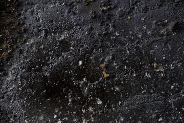 Asphalt covered by oil