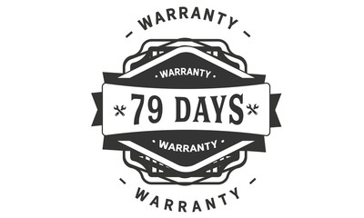 79 days warranty icon vintage rubber stamp guarantee