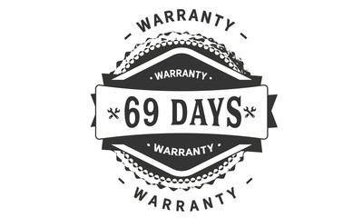 69 days warranty icon vintage rubber stamp guarantee