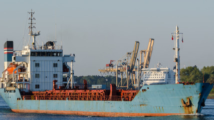 GENERAL CARGO SHIP - Ship and passenger ferry in the port © Wojciech Wrzesień