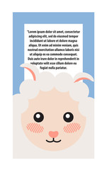 Sheep Head Book Cover Design Vector Illustration