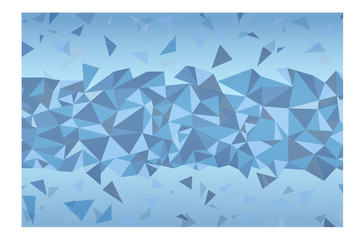 blue polygon with abstract fragment vector illustration