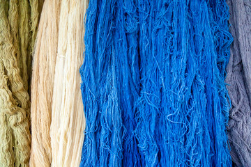 Colorful of Linen Threads Rope Yarn Hang on the Beam
