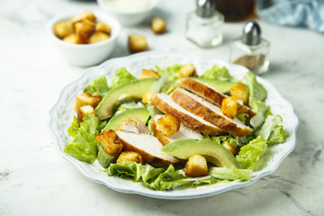 Grilled chicken Caesar salad