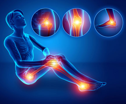 3d Illustration of male feeling Leg pain