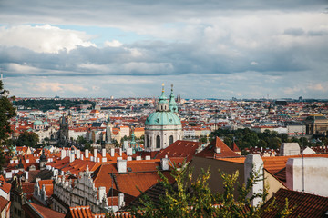 Fototapeta na wymiar Beautiful view of the architecture of Prague in the Czech Republic. Prague is one of the most favorite places to visit tourists from all over the world
